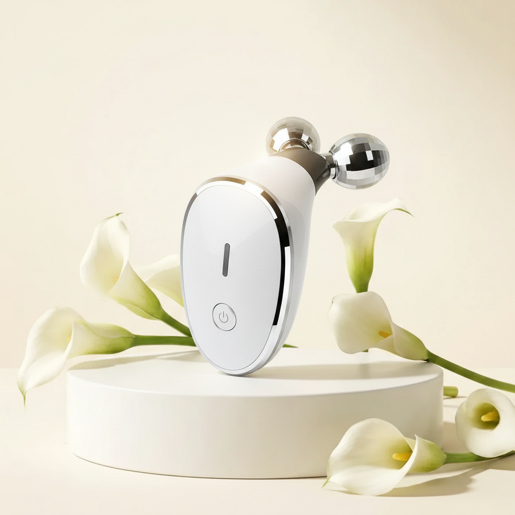 EMS massager on low pedestal — close-up