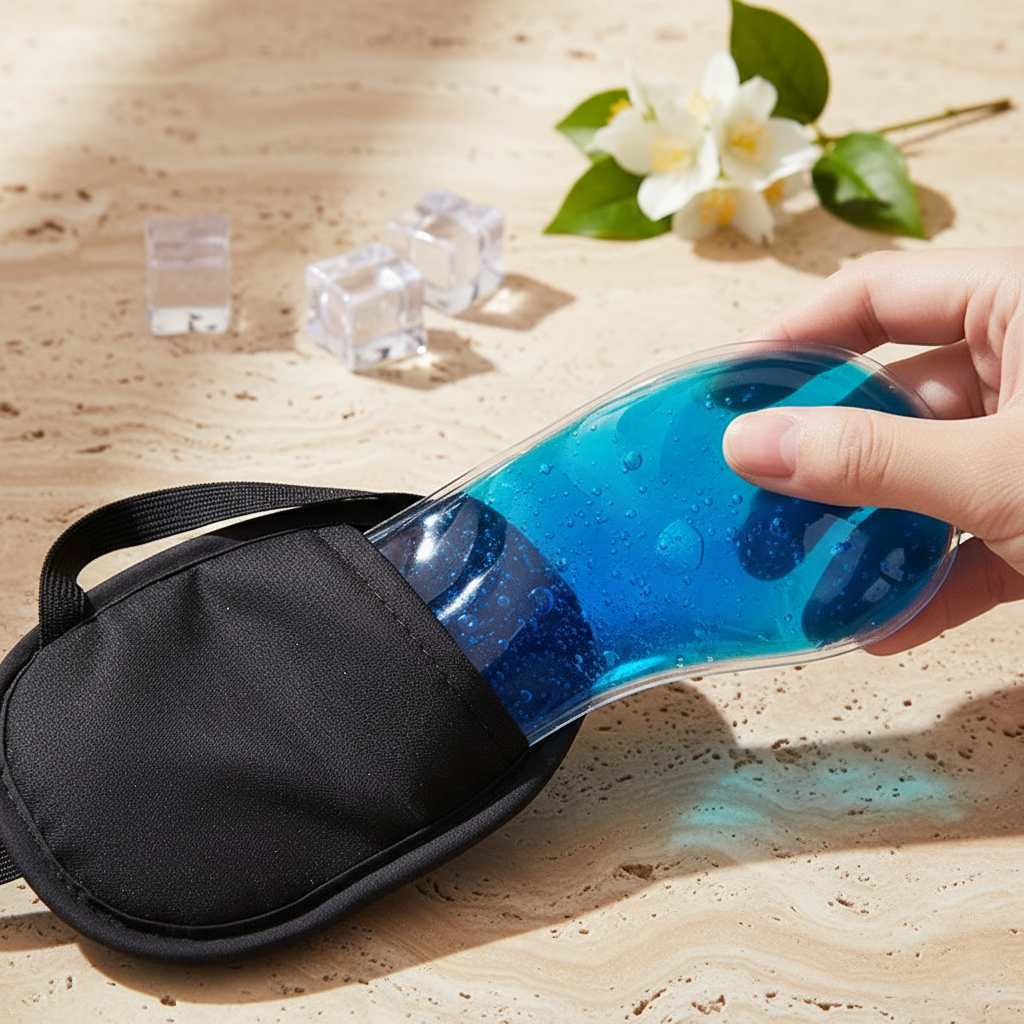 Gel Ice Eye Mask — With Background