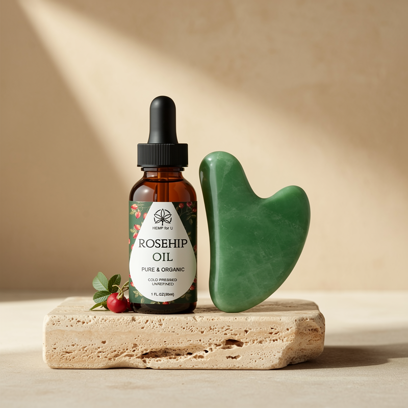 The Jade Gua Sha & Rosehip Oil Ritual Set