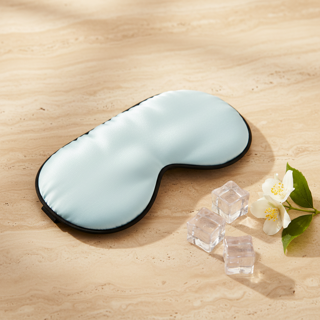 Ice Blue Silk Eye Mask