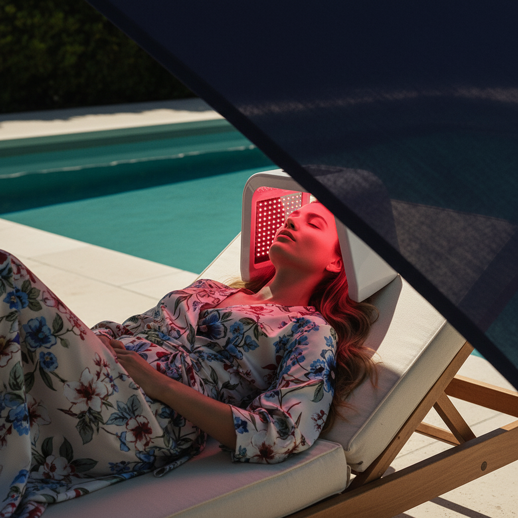 LED Arch — Woman Poolside