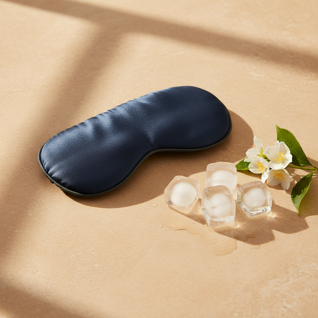 Navy Silk Eye Mask