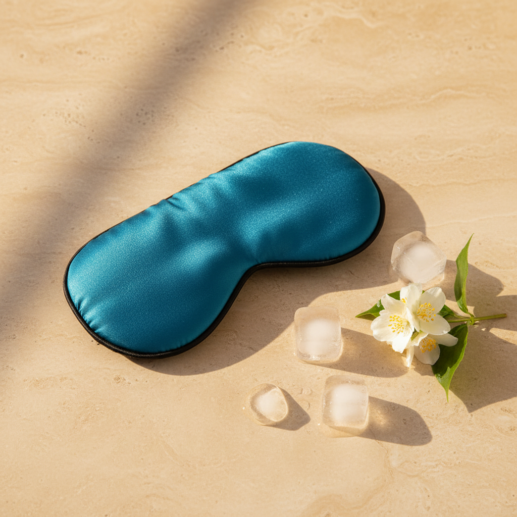 Teal Silk Eye Mask